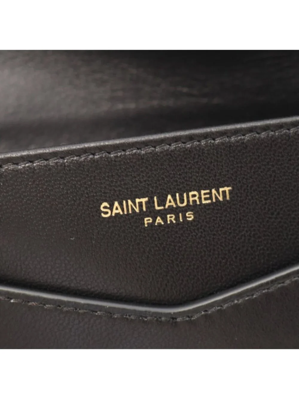 Saint Laurent Paris Clutch Gabby Black Leather Flap Chain